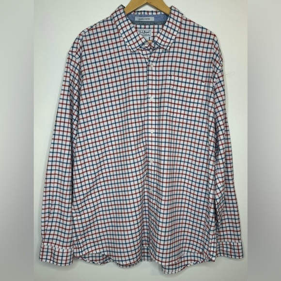 L.L. Bean Men’s Slightly Fitted Coolmax Button Up Check Shirt Check Size XXL - Picture 1 of 4
